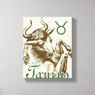 Zodiac undertecknar Oxensymbol Canvastryck