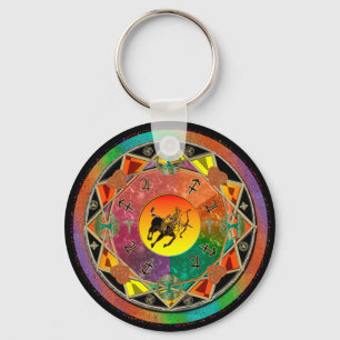 Zodiac undertecknar Sagittariusmandalaen Keychain Nyckelring
