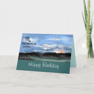 Zodiac undertecknar, SCORPIOEN - grattis på Kort