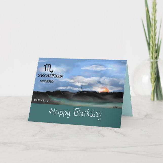 Zodiac undertecknar, SCORPIOEN - grattis på Kort (Framsida)