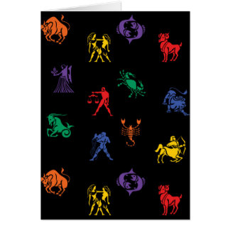 Zodiac undertecknar symbolen hälsningskort