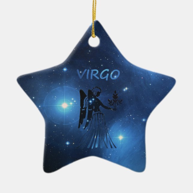 Zodiac undertecknar våg julgransprydnad keramik (Framsidan)