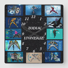 Zodiac Universe Acrylic Wall Clock Fyrkantig Klocka