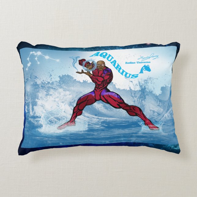Zodiac Universe-Aquarius accent Pillow Prydnadskudde (Framsidan)