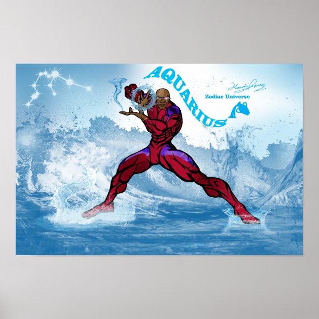 Zodiac Universe - Aquarius Poster (Framsidan)