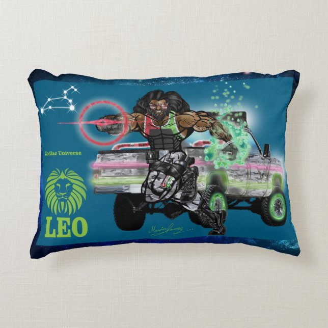 Zodiac Universe-Leo accent Pillow Prydnadskudde (Framsidan)