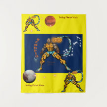 Zodiac Universe -Scorpio-Fest Banner Vävt Tyg