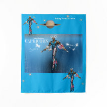 Zodiac Universe - Stenbocken - Fest Banner Vävt Ty