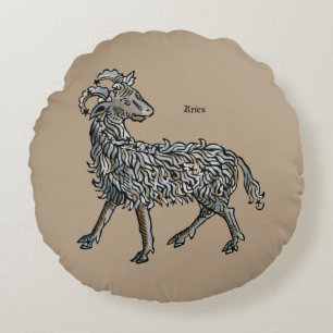 Zodiac: Vädur 1482 Rund Kudde