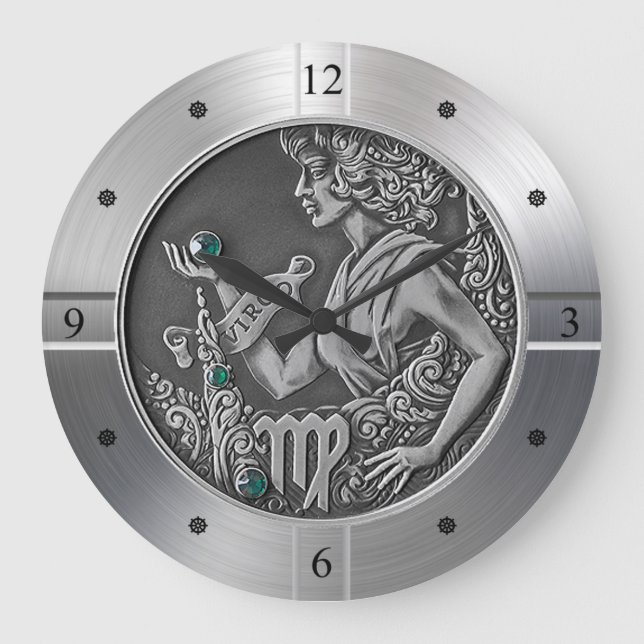 Zodiac ~ Våg ~ Celestial ~ Western astrologi ~ Stor Klocka (Framsida)