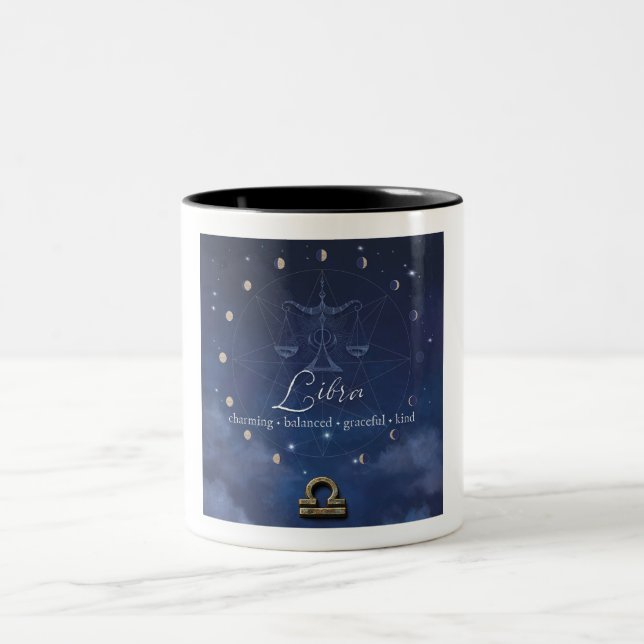 Zodiac - Vågen - Kaffemugge Två-Tonad Mugg (Center)