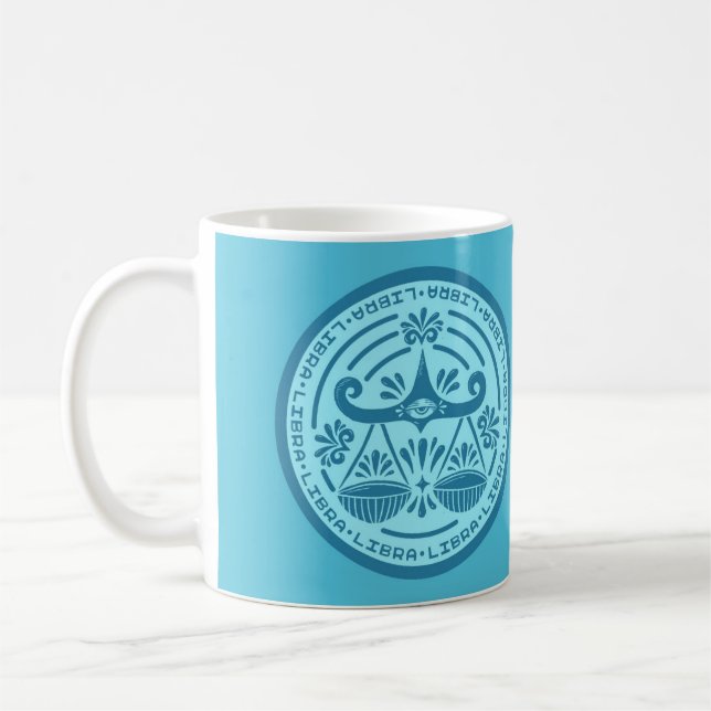 Zodiac Vågen Symbol Kaffe Mugg (Vänster)
