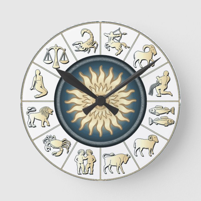 Zodiac-väggklocka Rund Klocka (Framsida)