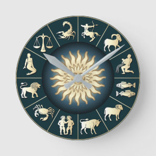 Zodiac-väggklocka Rund Klocka