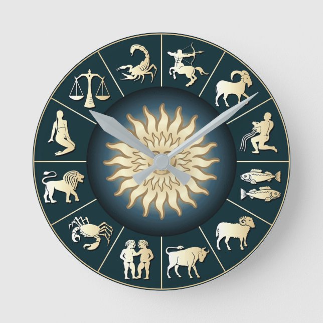 Zodiac-väggklocka Rund Klocka (Framsida)