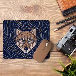 Zodiac Varg Porträtt | Handdragen Varg Mousepad Musmatta