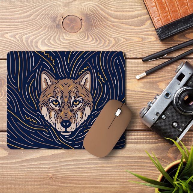 Zodiac Varg Porträtt | Handdragen Varg Mousepad Musmatta (Skapare uppladdad)