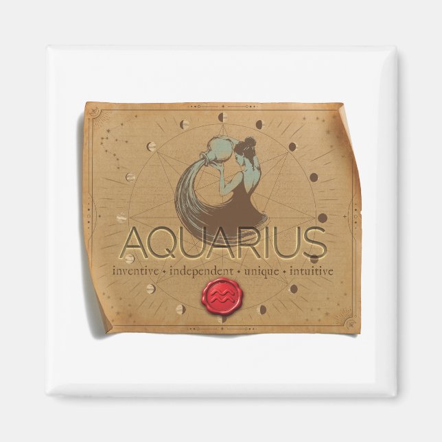 ZODIAC - Vattumannen - Magnet (Framsidan)