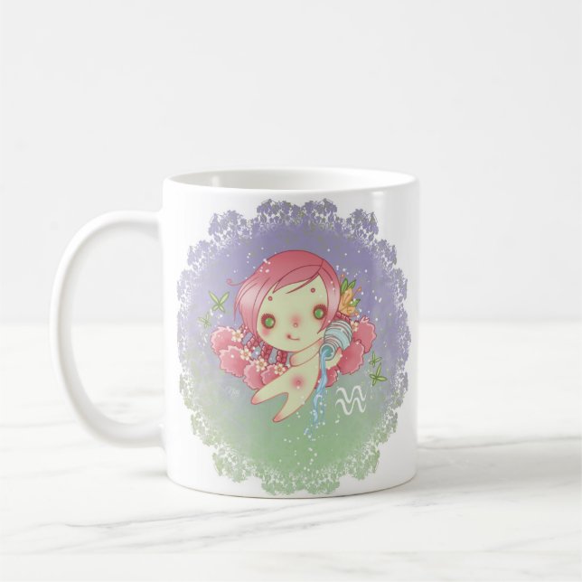 Zodiac verseau aquarius kaffemugg (Vänster)