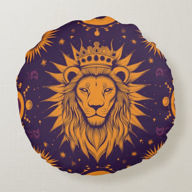 Zodiac Vibes Leo - Round Pillow Rund Kudde (Baksidan)