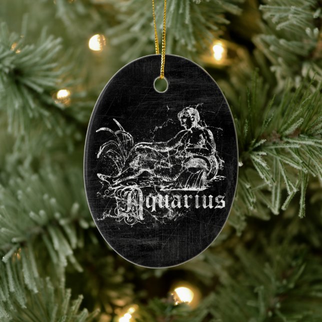 Zodiac Vintage Aquarius Julgransprydnad Keramik (Träd)