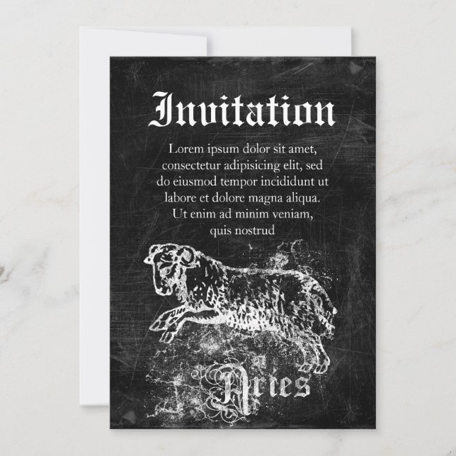 Zodiac Vintage Aries Inbjudningar (Framsida)