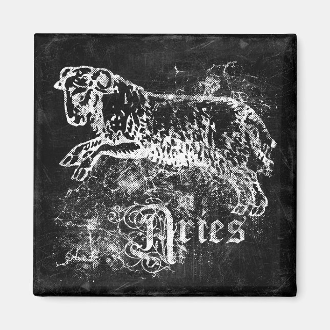 Zodiac Vintage Aries Magnet (Framsidan)