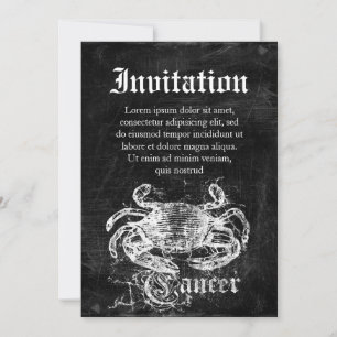 Zodiac Vintage Cancer Inbjudningar