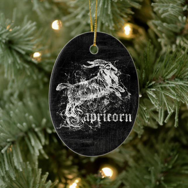 Zodiac Vintage Capricorn Julgransprydnad Keramik (Träd)