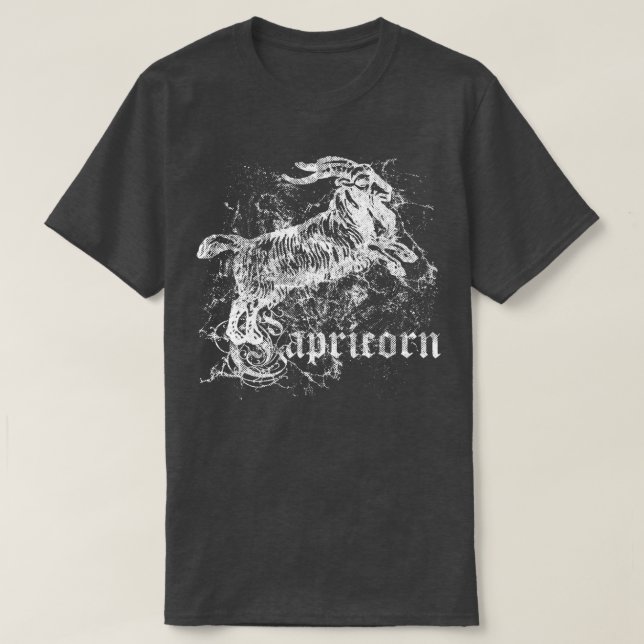 Zodiac Vintage Capricorn T Shirt (Design framsida)