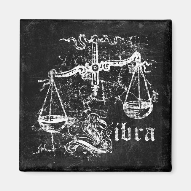 Zodiac Vintage Libra Magnet (Framsidan)