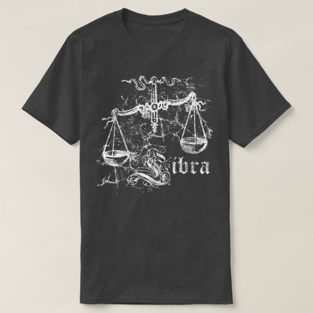 Zodiac Vintage Libra T Shirt (Design framsida)