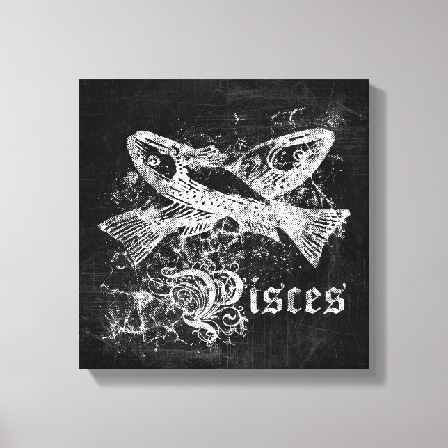 Zodiac Vintage Pisces Canvastryck (Framsida)
