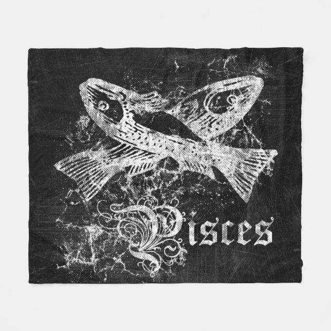 Zodiac Vintage Pisces Fleecefilt (Framsidan (Horisontell))