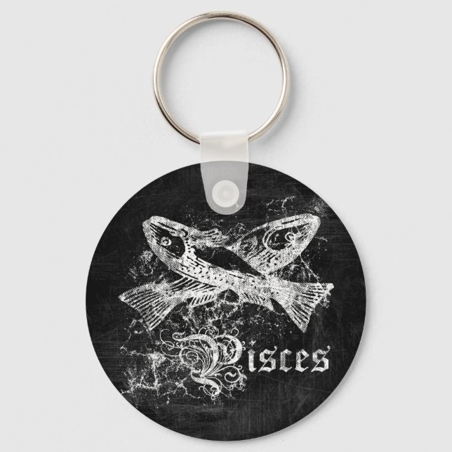 Zodiac Vintage Pisces Nyckelring (Framsida)