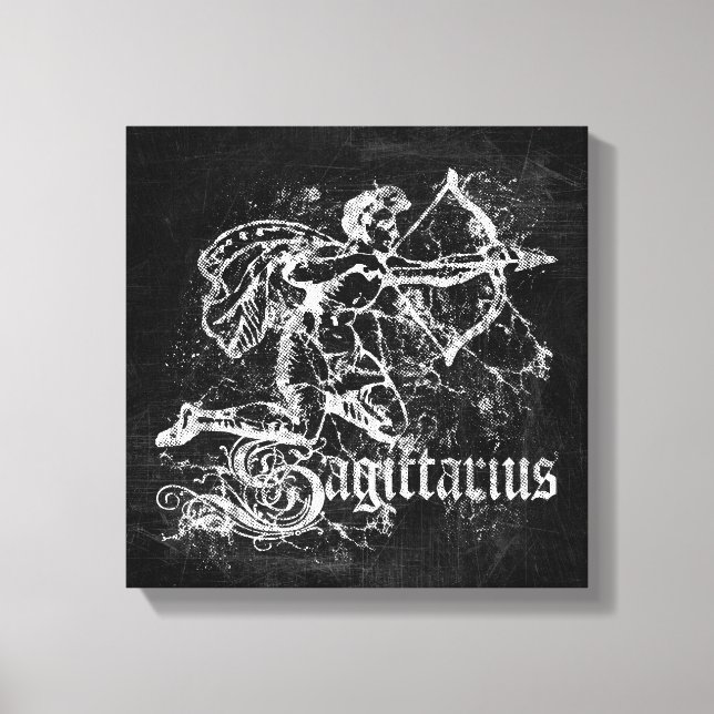Zodiac Vintage Sagittarius Canvastryck (Framsida)