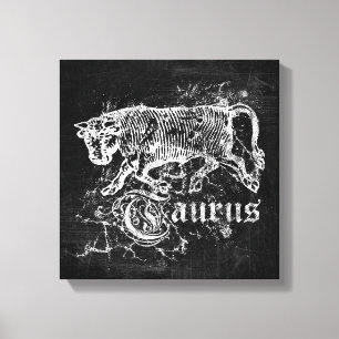 Zodiac Vintage Taurus Canvastryck