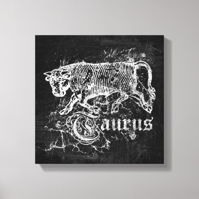 Zodiac Vintage Taurus Canvastryck (Framsida)