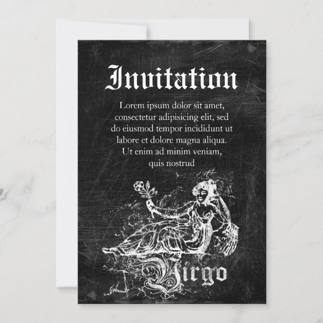 Zodiac Vintage Våg Inbjudningar (Framsida)
