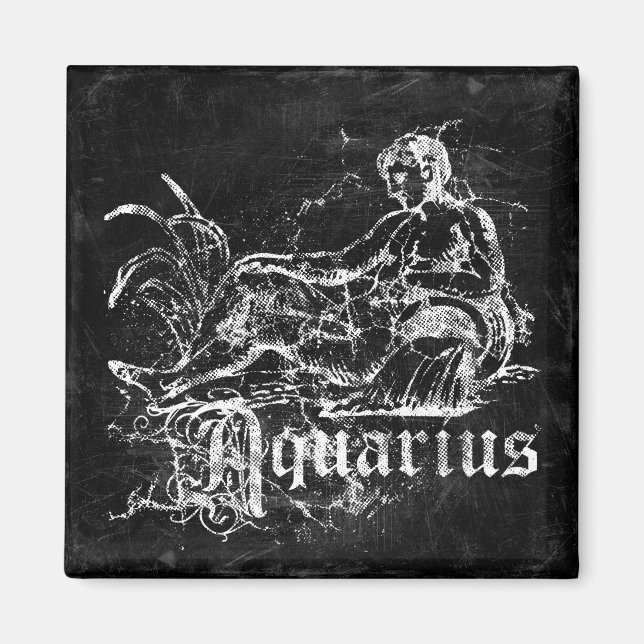 Zodiac Vintage Vattumannen Magnet (Framsidan)