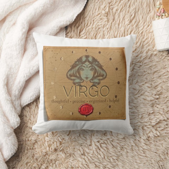 Zodiac - Virgo - Throw Pillow Kudde (Filt)