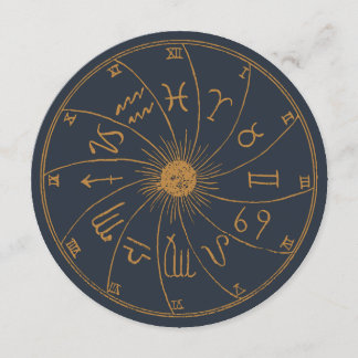 Zodiac Wheel - Fortune Telling Card-spel Inbjudningar