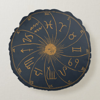 Zodiac Wheel - Fortune Telling Rund Kudde