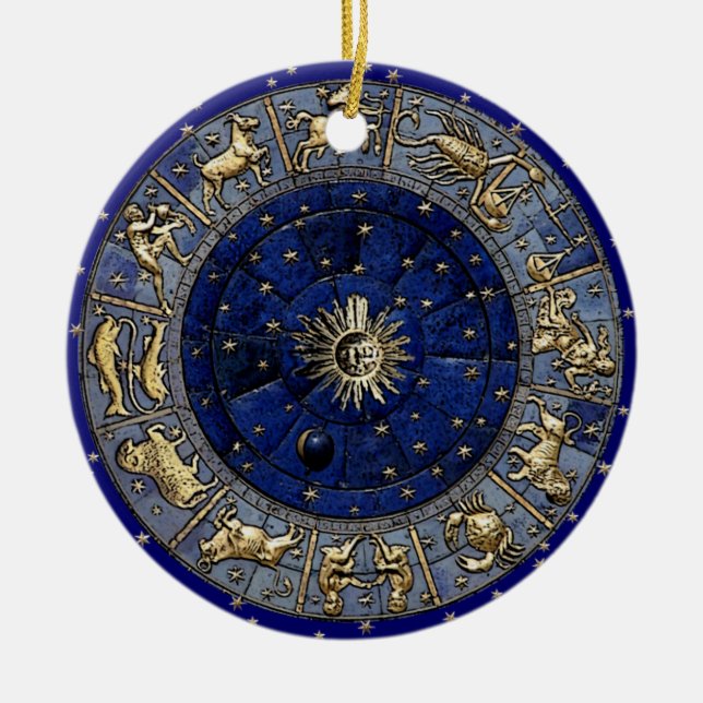 Zodiac Wheel Julgransprydnad Keramik (Framsidan)