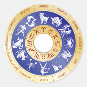 Zodiac Wheel, Western Runt Klistermärke
