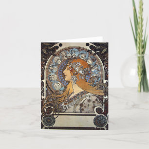 Zodiac Woman av Alphonse Mucha - Art nouveau Helgkort