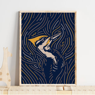 Zodiac Woodpecker Animal Print   TräPecker-utskrif Poster