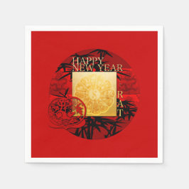 Zodiac Yin Yang Bamboo Chinese Råtta Year 2020 PN Pappersservett