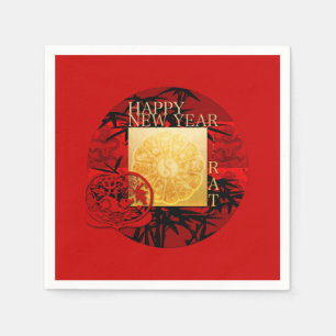 Zodiac Yin Yang Bamboo Chinese Råtta Year 2020 PN Pappersservett