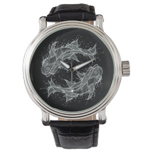 Zodiacfisken cirklar klockan armbandsur